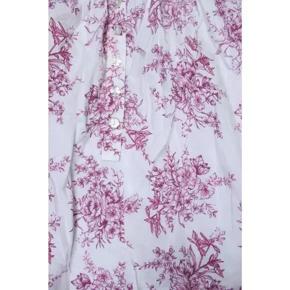 Eileen West sleeveless ballet-length nightgown white pink floral lace sz XL EUC - Picture 5 of 7